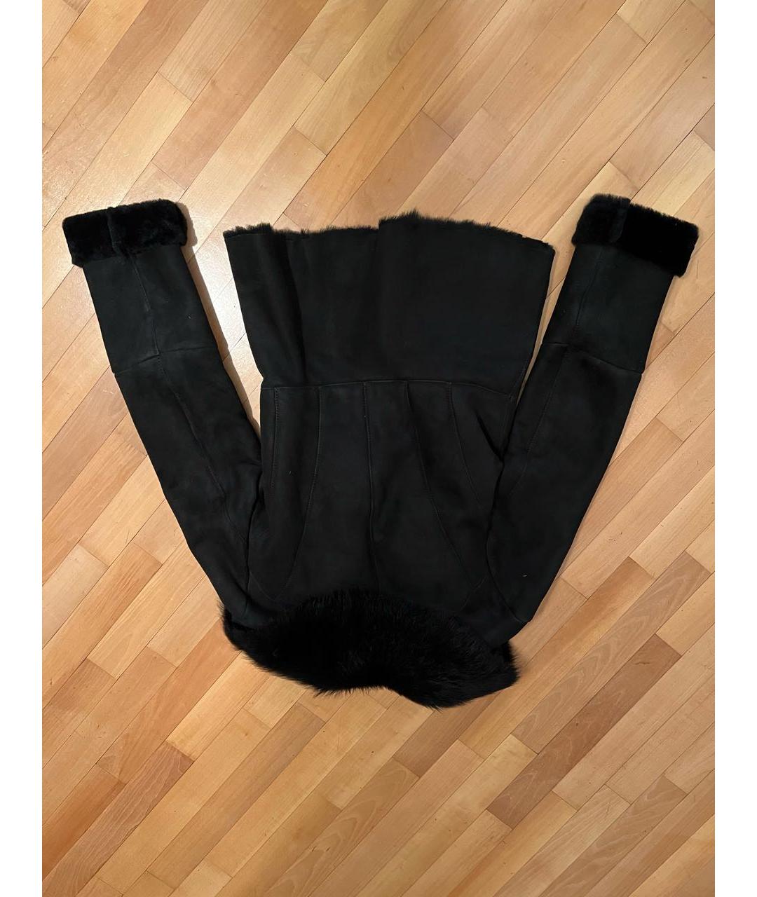 MAX MARA Черная шерстяная дубленка, фото 5