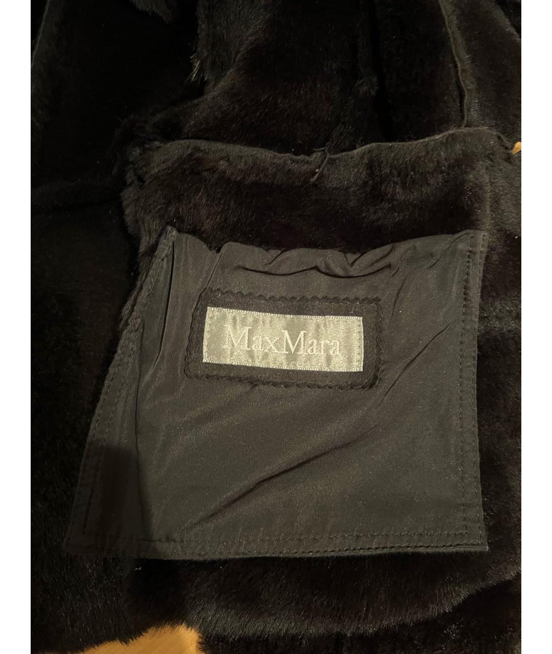 MAX MARA Черная шерстяная дубленка, фото 2