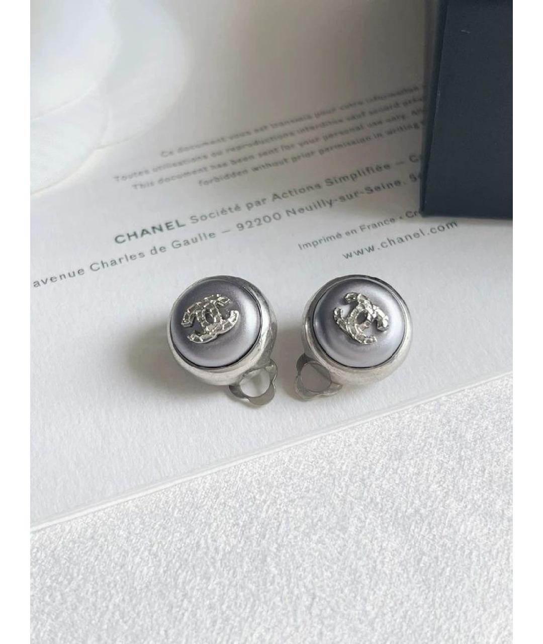 CHANEL Серебряные клипсы, фото 2