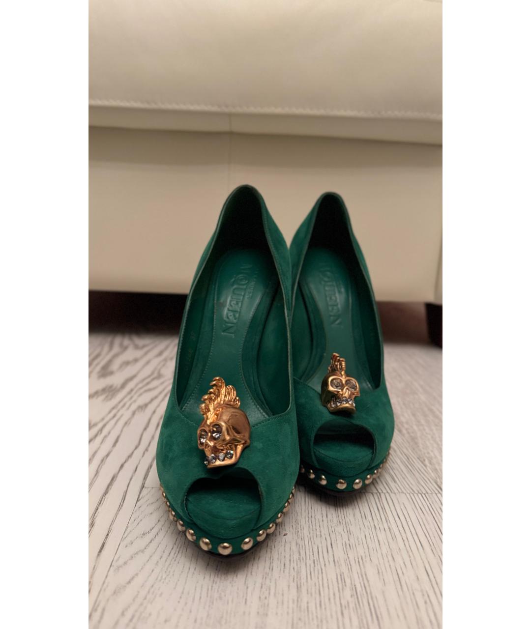 ALEXANDER MCQUEEN Зеленые замшевые туфли, фото 2