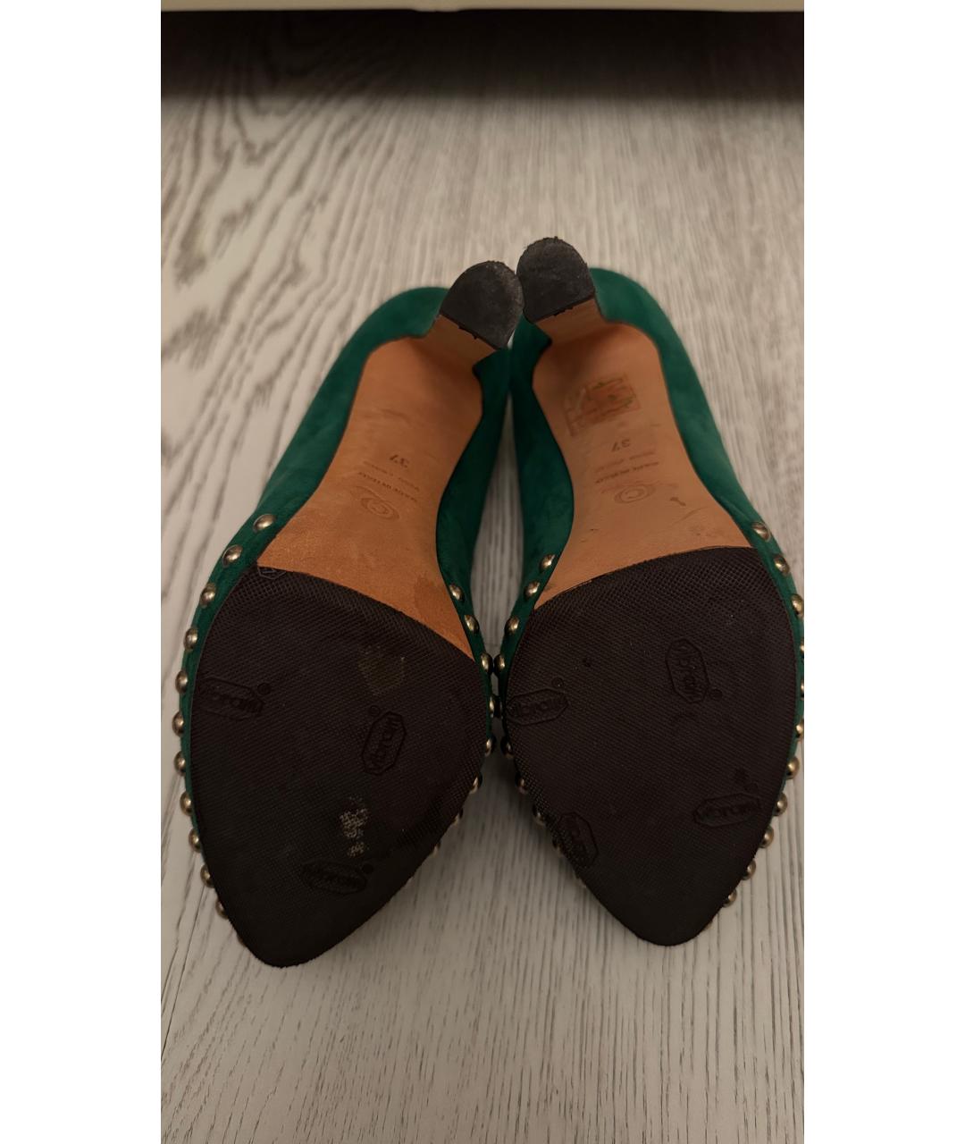 ALEXANDER MCQUEEN Зеленые замшевые туфли, фото 5