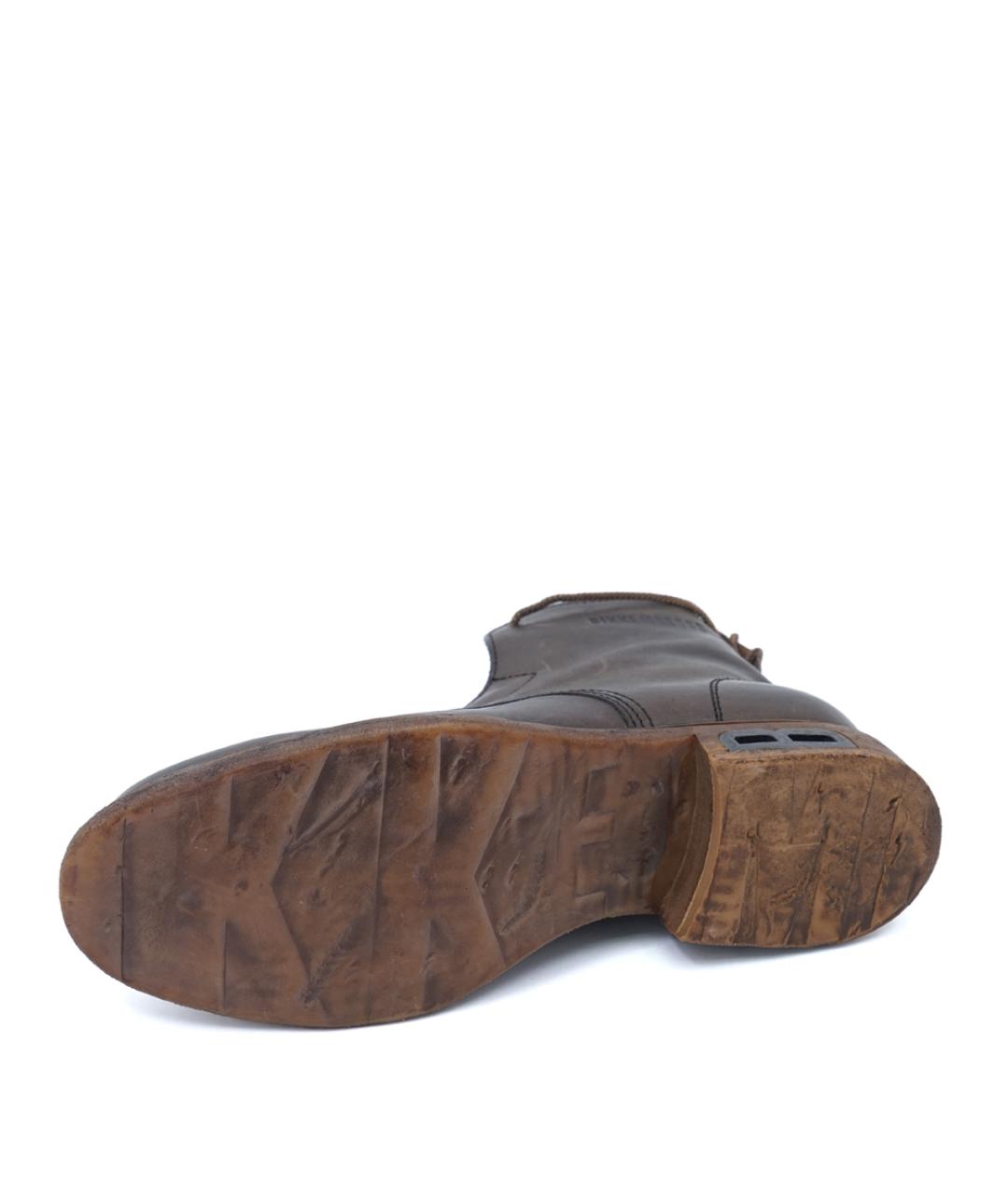 BIKKEMBERGS Коричневые кожаные высокие ботинки, фото 5