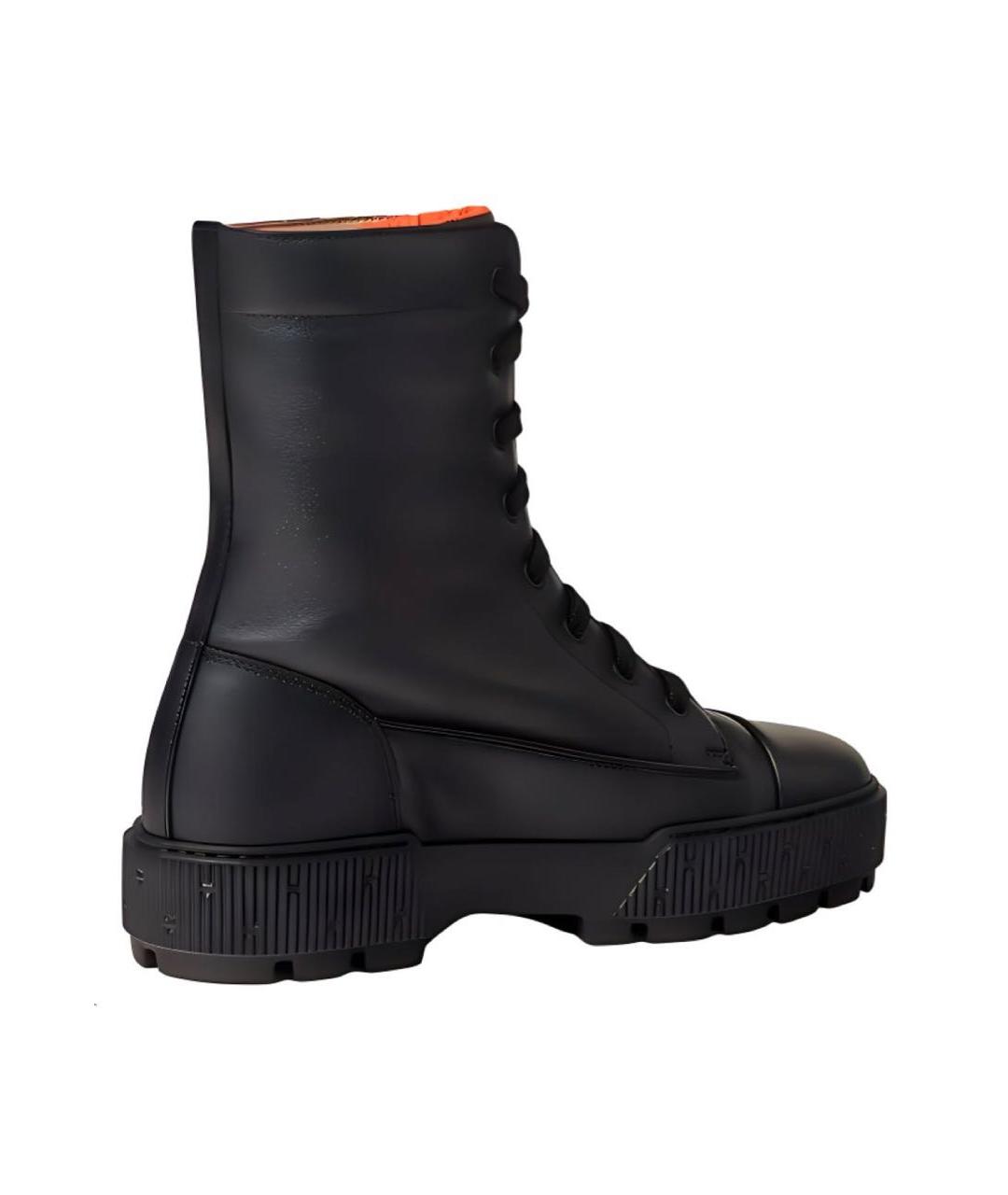 HERMES Черные кожаные ботинки, фото 2