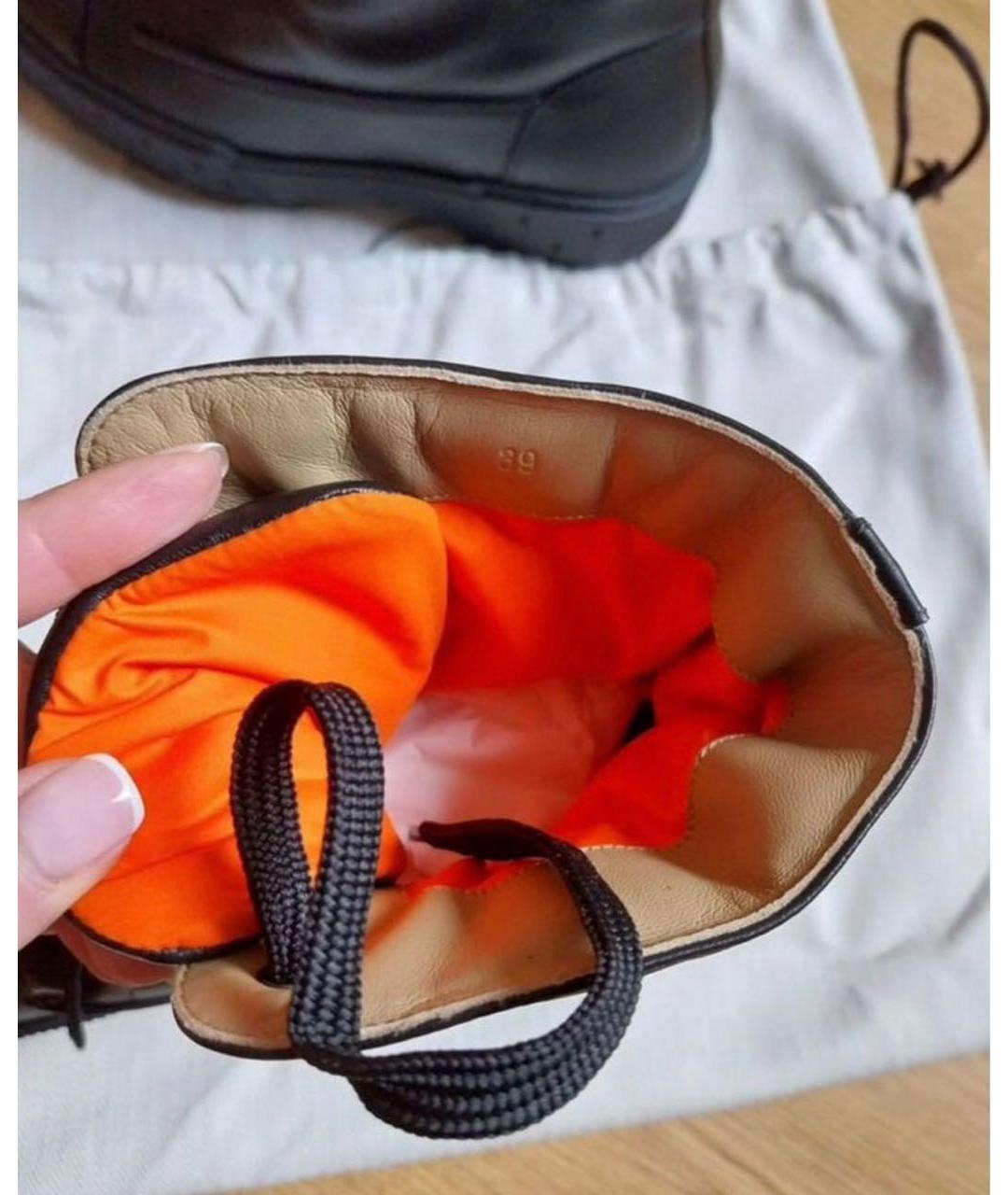 HERMES Черные кожаные ботинки, фото 3