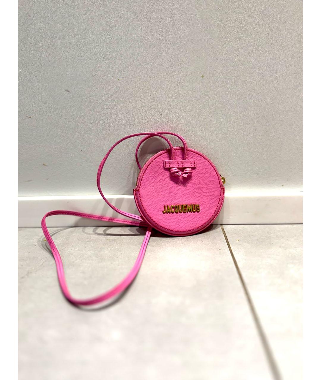 JACQUEMUS Розовый кожаный кошелек, фото 5