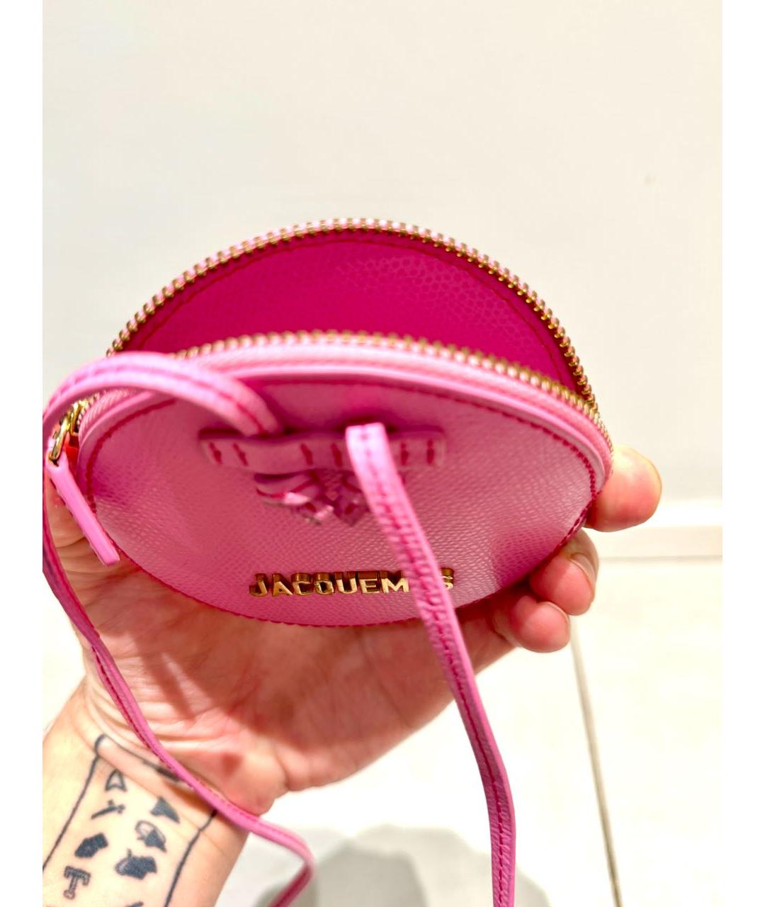 JACQUEMUS Розовый кожаный кошелек, фото 4