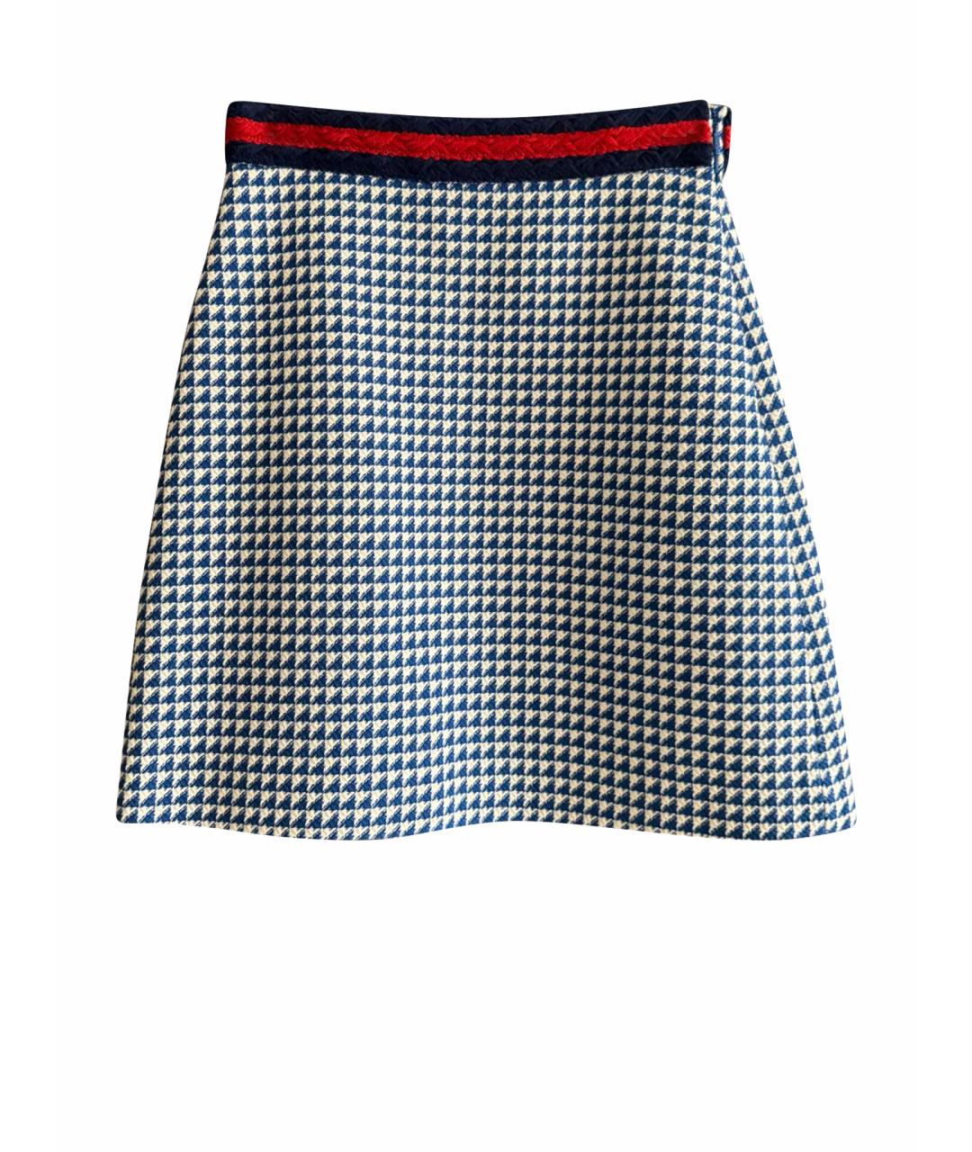 GUCCI Мульти шерстяная юбка мини, фото 1