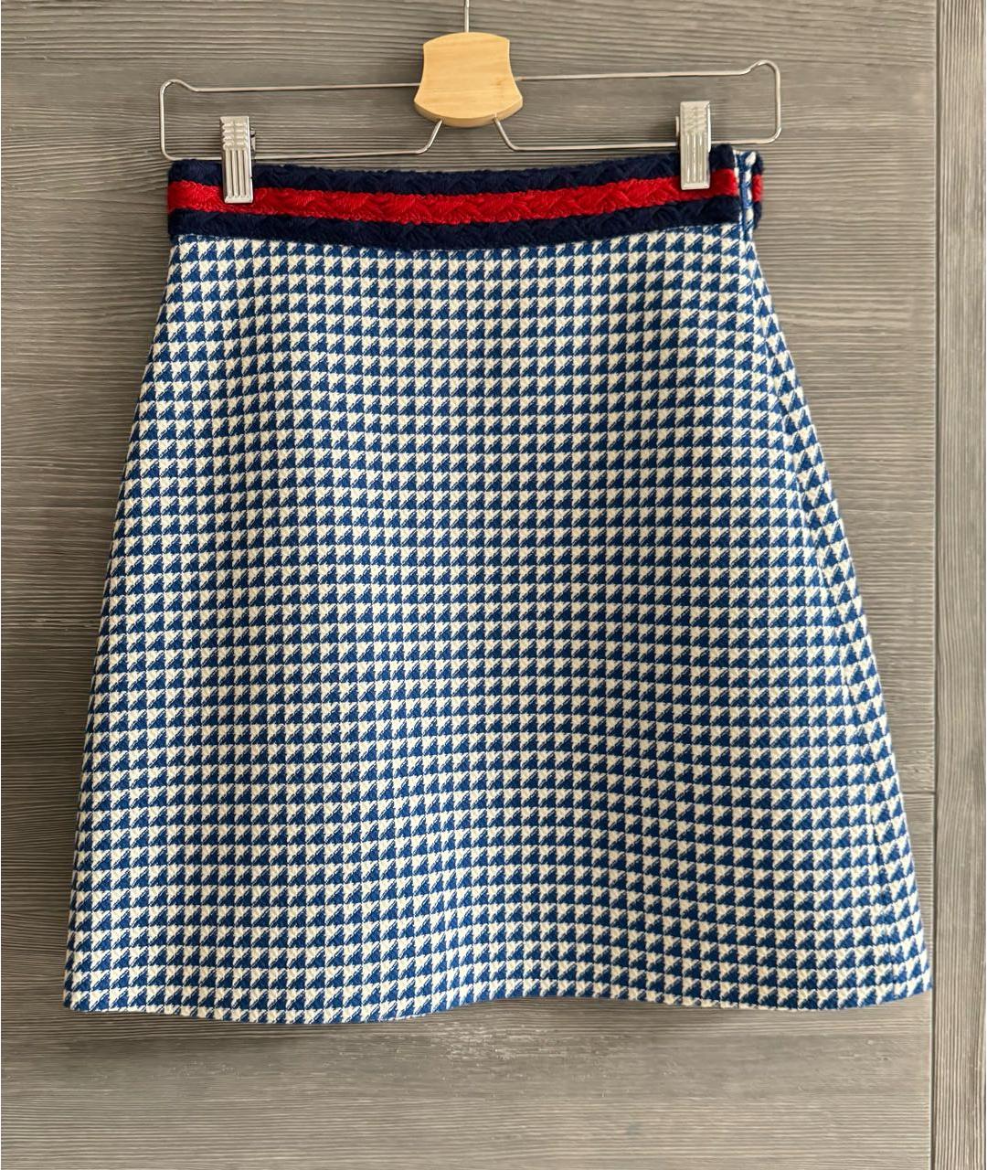 GUCCI Мульти шерстяная юбка мини, фото 8