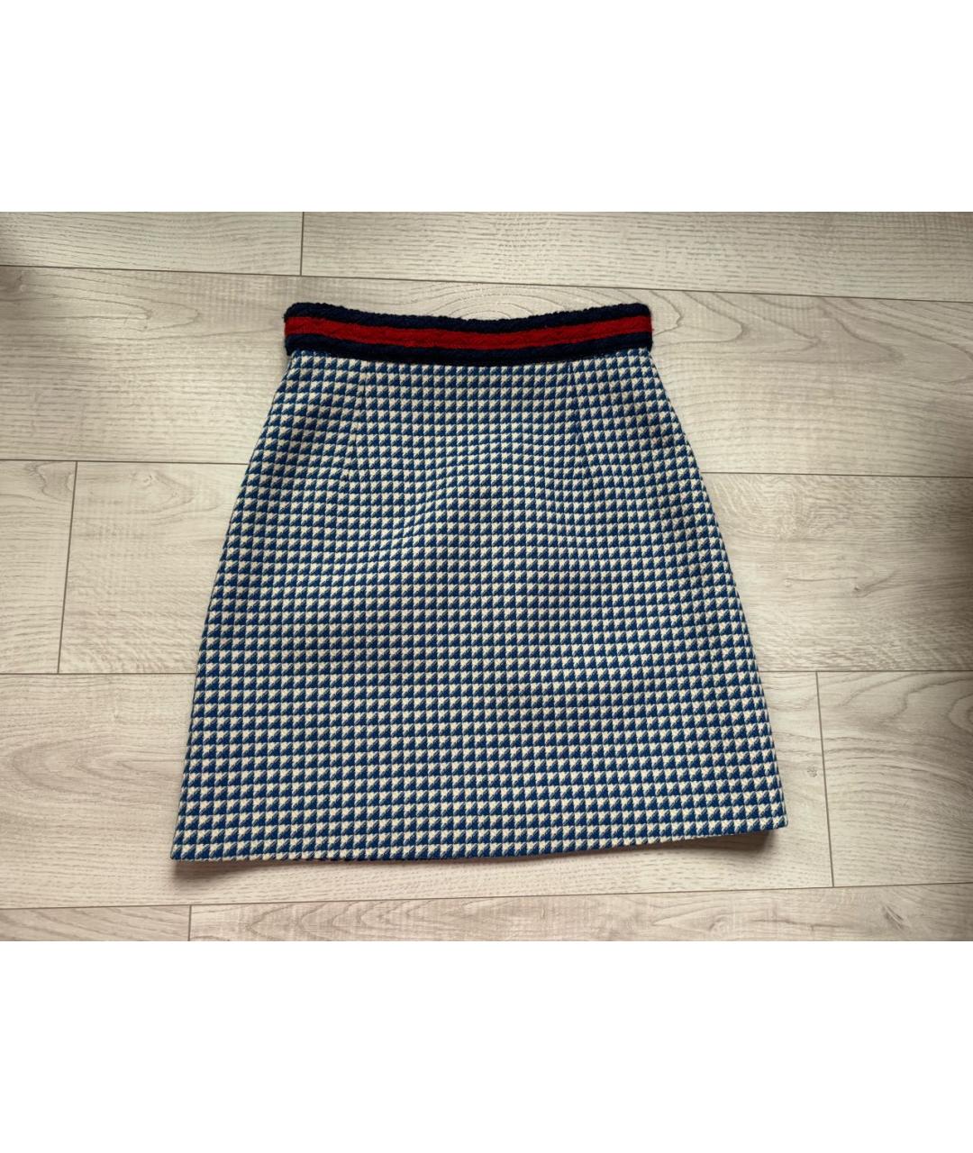 GUCCI Мульти шерстяная юбка мини, фото 2