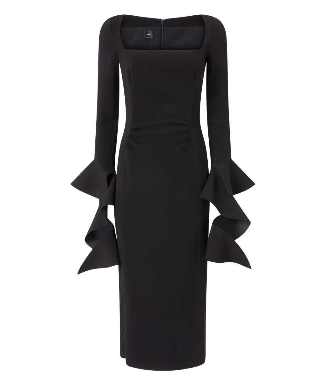 PINKO Черное вискозное повседневное платье, фото 1