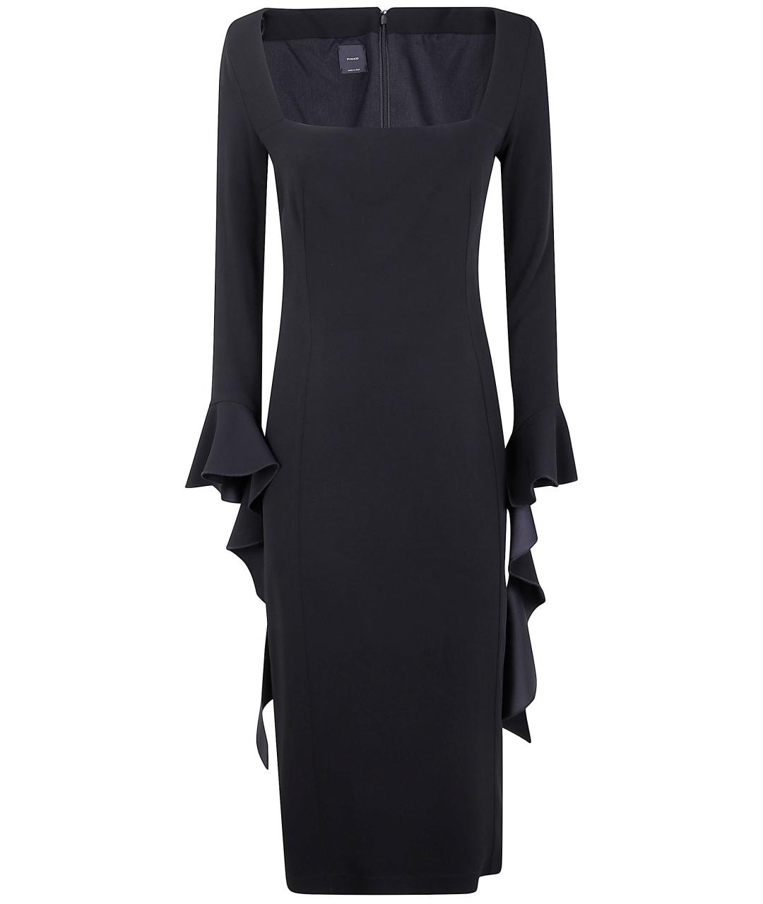 PINKO Черное вискозное повседневное платье, фото 3