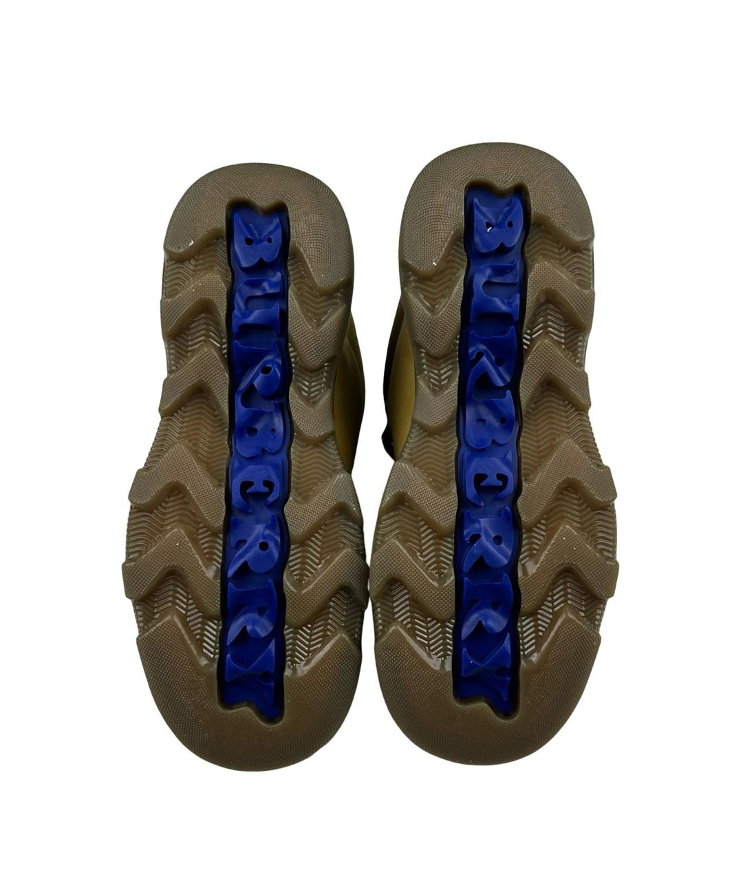 BURBERRY Бежевые кожаные низкие ботинки, фото 7