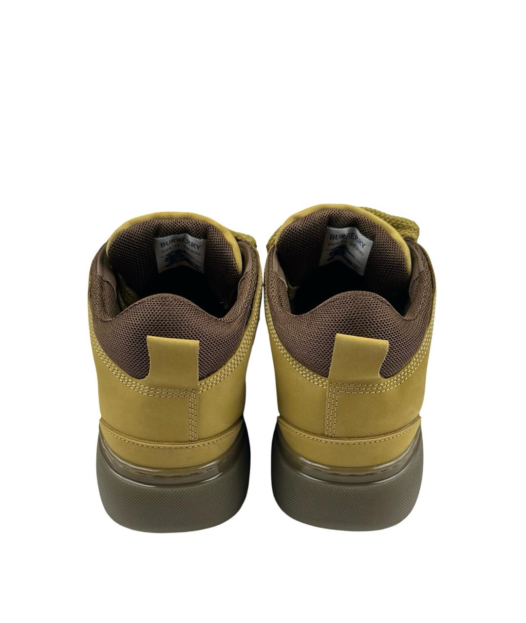 BURBERRY Бежевые кожаные низкие ботинки, фото 6