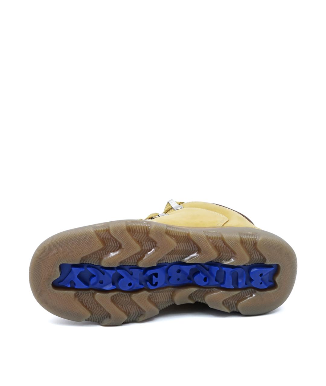 BURBERRY Бежевые кожаные низкие ботинки, фото 2
