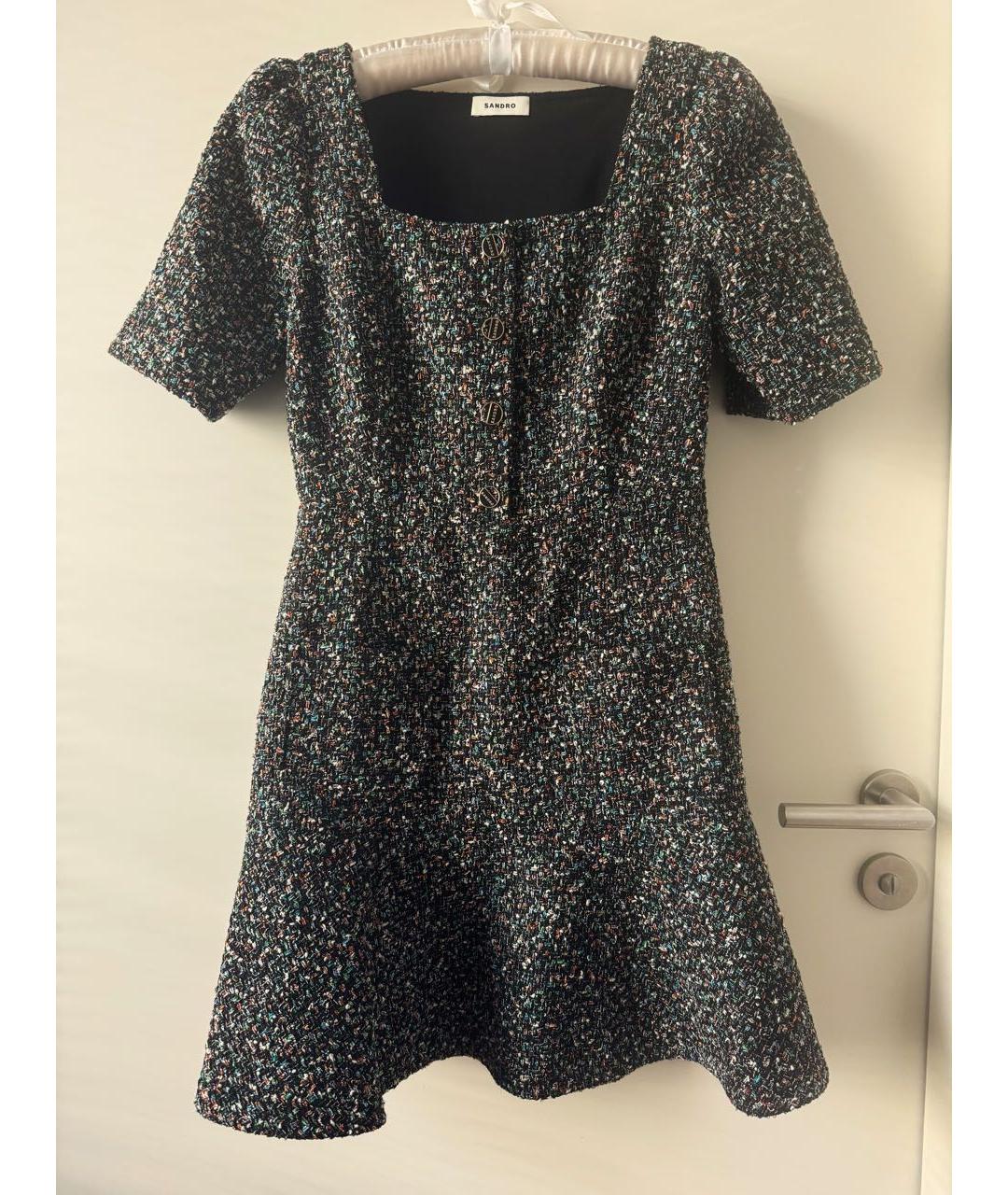 SANDRO Мульти твидовое повседневное платье, фото 2