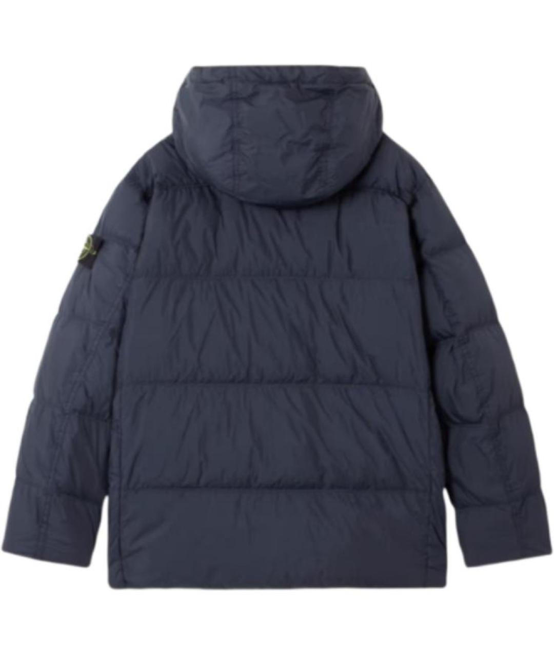 STONE ISLAND Темно-синий пуховик, фото 2