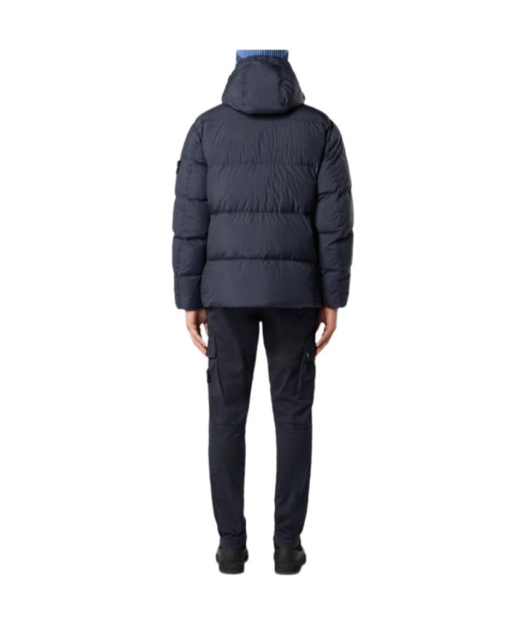 STONE ISLAND Темно-синий пуховик, фото 4