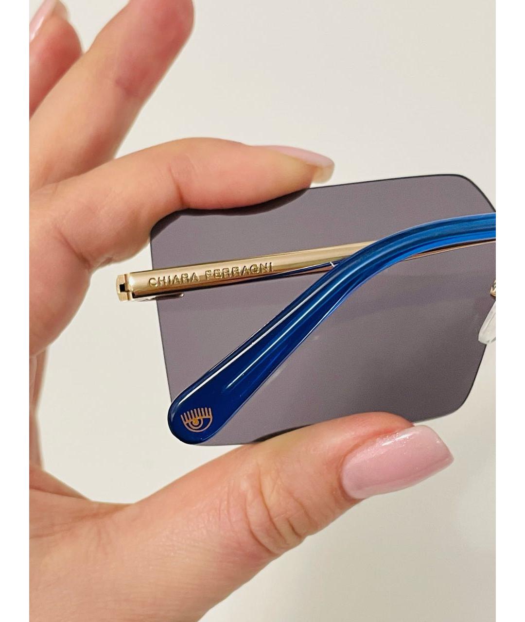 CHIARA FERRAGNI Синие металлические солнцезащитные очки, фото 8