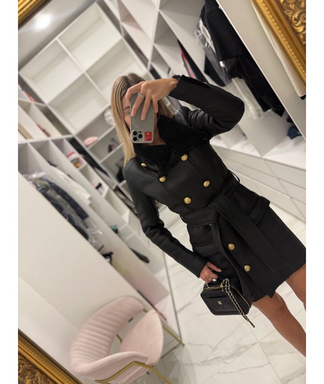 BALMAIN Черная кожаная дубленка, фото 7