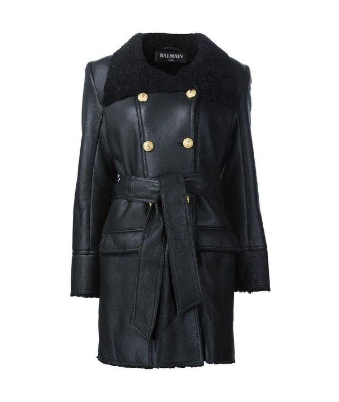 BALMAIN Черная кожаная дубленка, фото 1