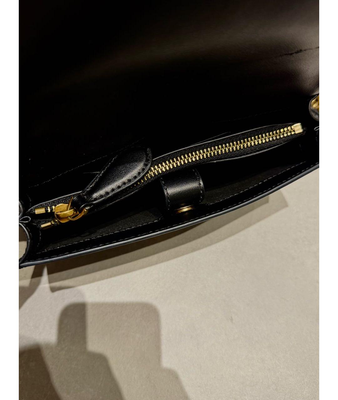 PINKO Черная кожаная сумка с короткими ручками, фото 4