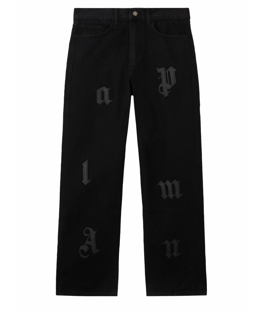 PALM ANGELS Черные хлопковые прямые джинсы, фото 1