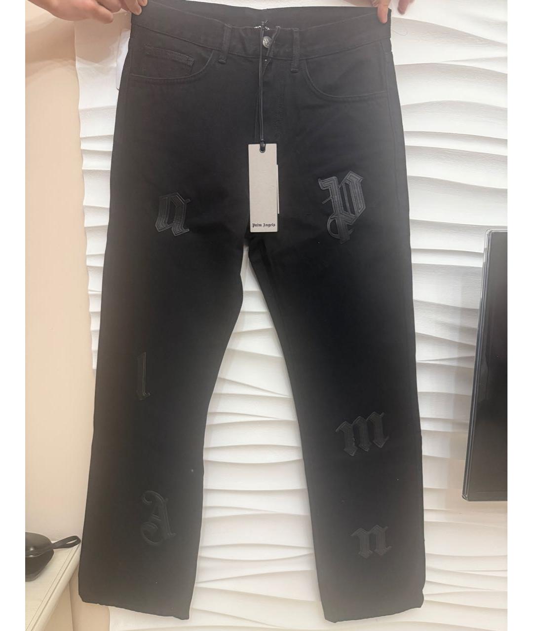 PALM ANGELS Черные хлопковые прямые джинсы, фото 5