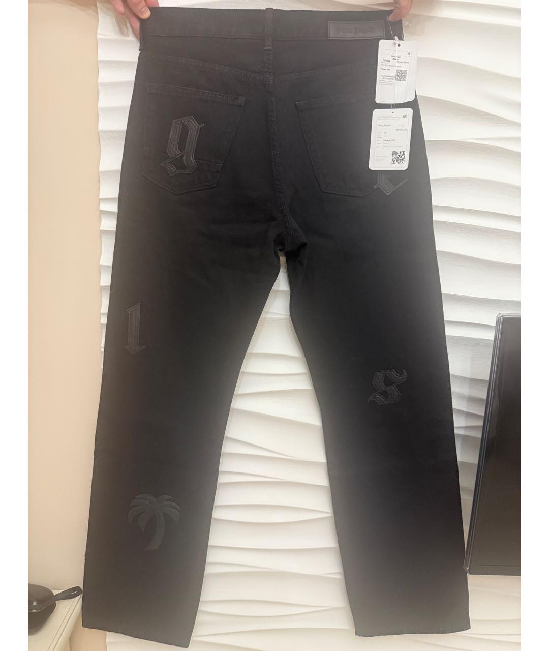 PALM ANGELS Черные хлопковые прямые джинсы, фото 2