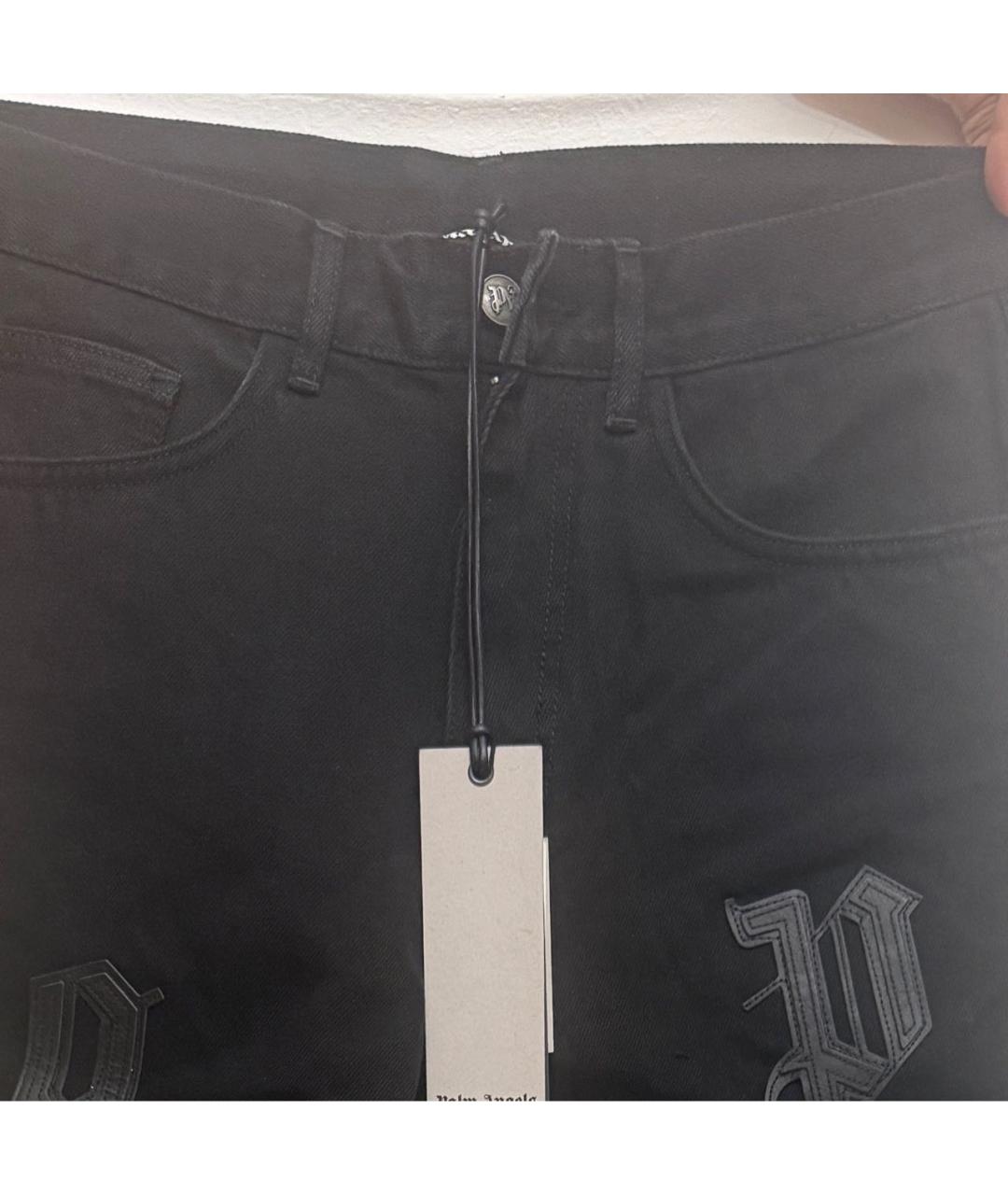 PALM ANGELS Черные хлопковые прямые джинсы, фото 3