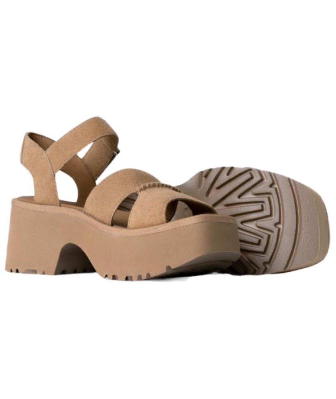 UGG AUSTRALIA Бежевые замшевые сандалии, фото 3