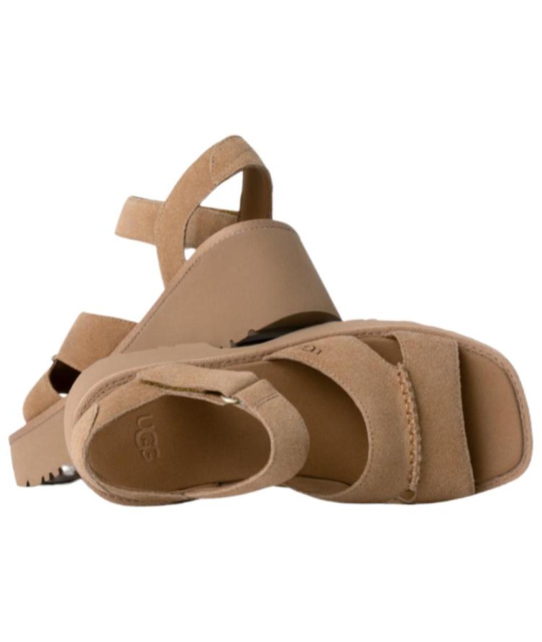UGG AUSTRALIA Бежевые замшевые сандалии, фото 2
