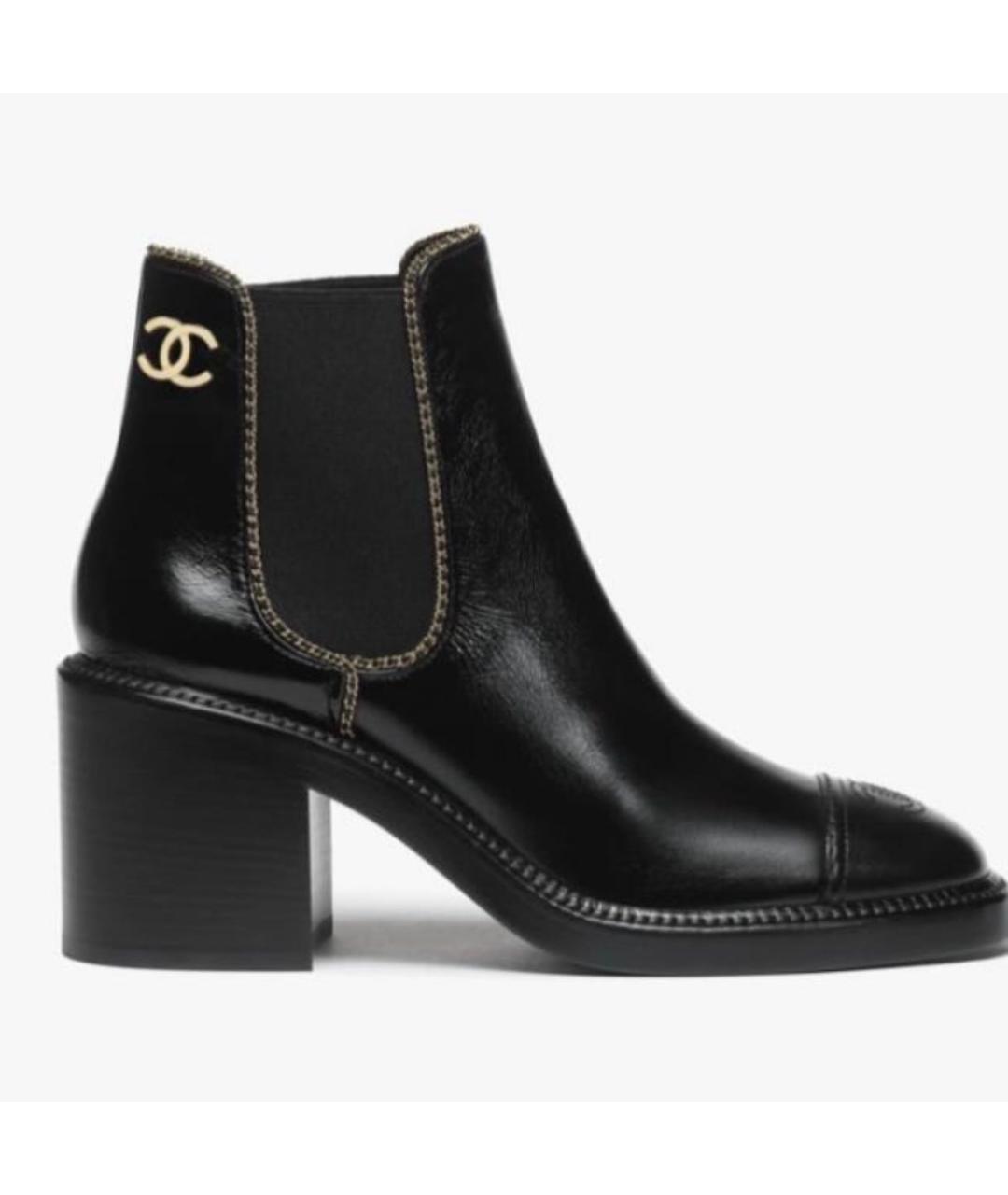 CHANEL Черные ботинки из лакированной кожи, фото 9