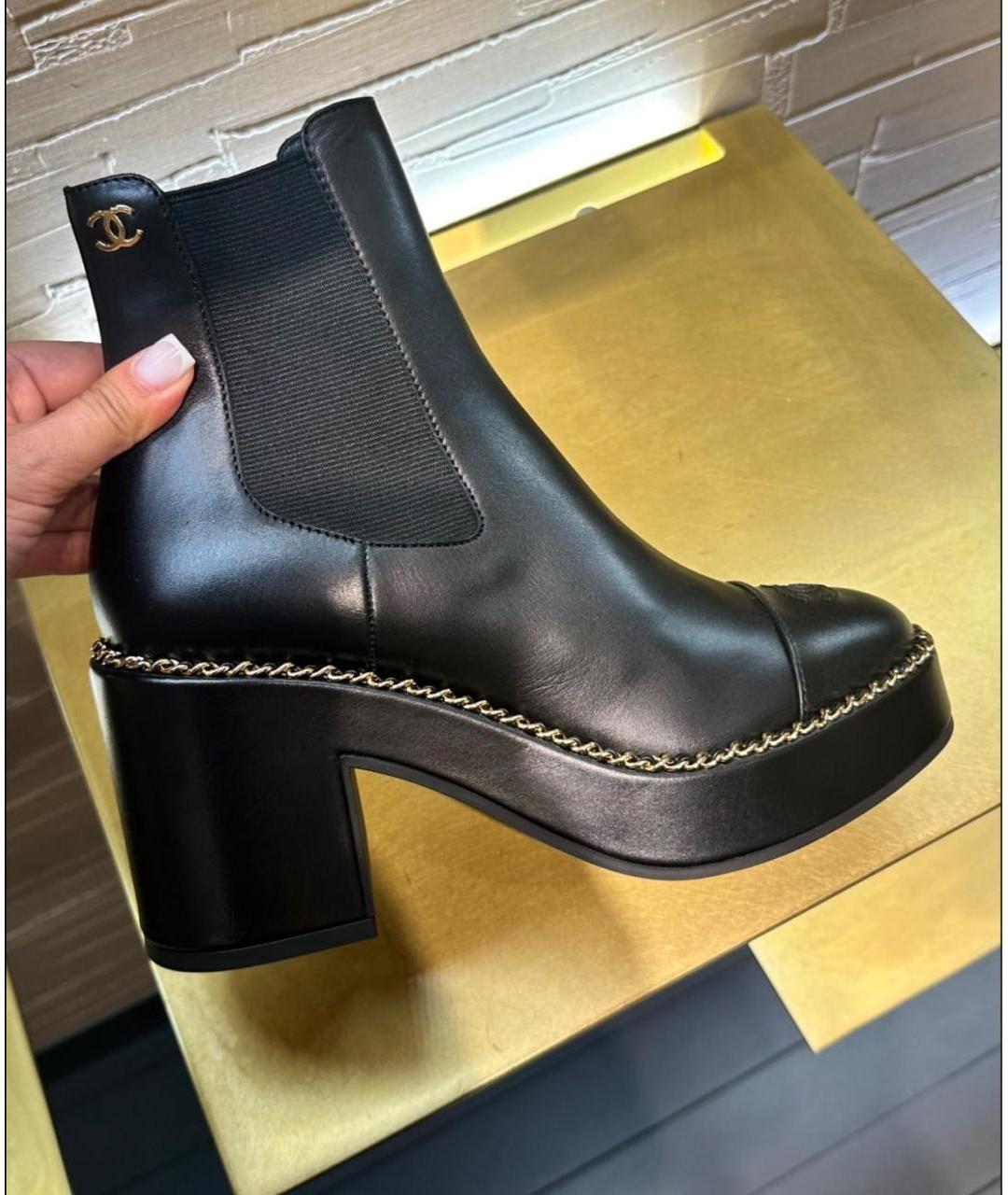 CHANEL Черные ботинки из лакированной кожи, фото 8