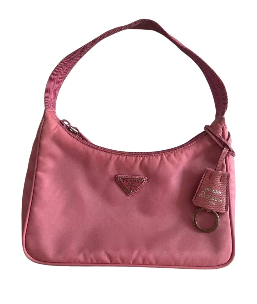 PRADA Розовая тканевая сумка с короткими ручками, фото 1