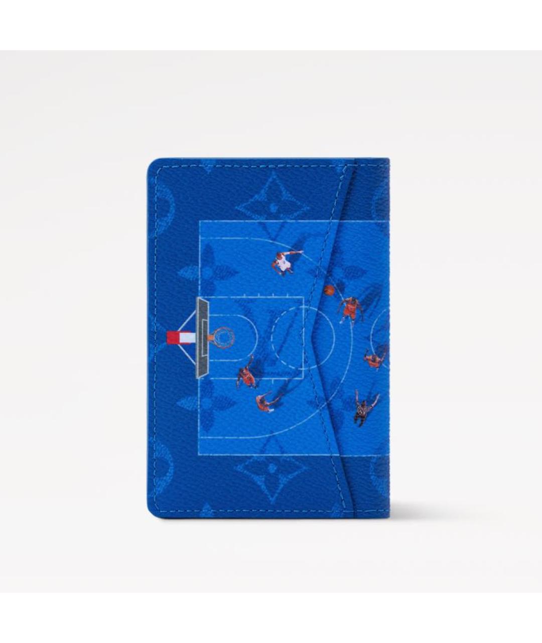 LOUIS VUITTON Синий кожаный кошелек, фото 5