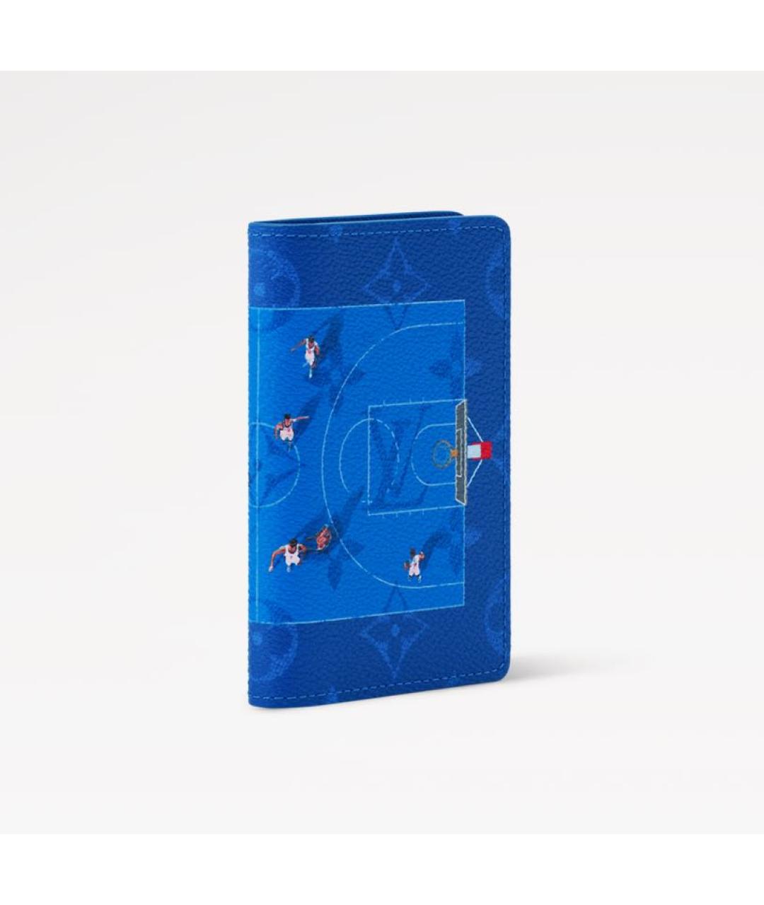 LOUIS VUITTON Синий кожаный кошелек, фото 2