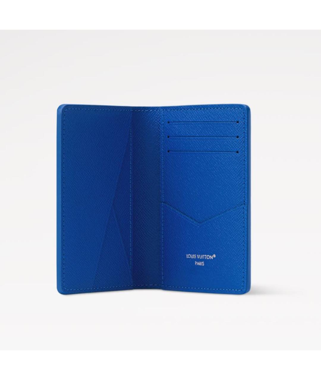 LOUIS VUITTON Синий кожаный кошелек, фото 3