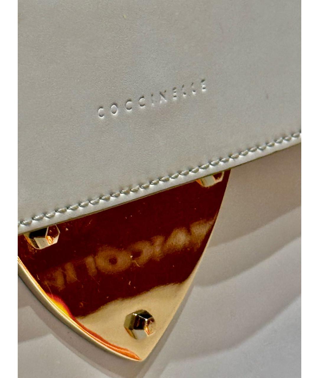 COCCINELLE Голубая кожаная сумка с короткими ручками, фото 5