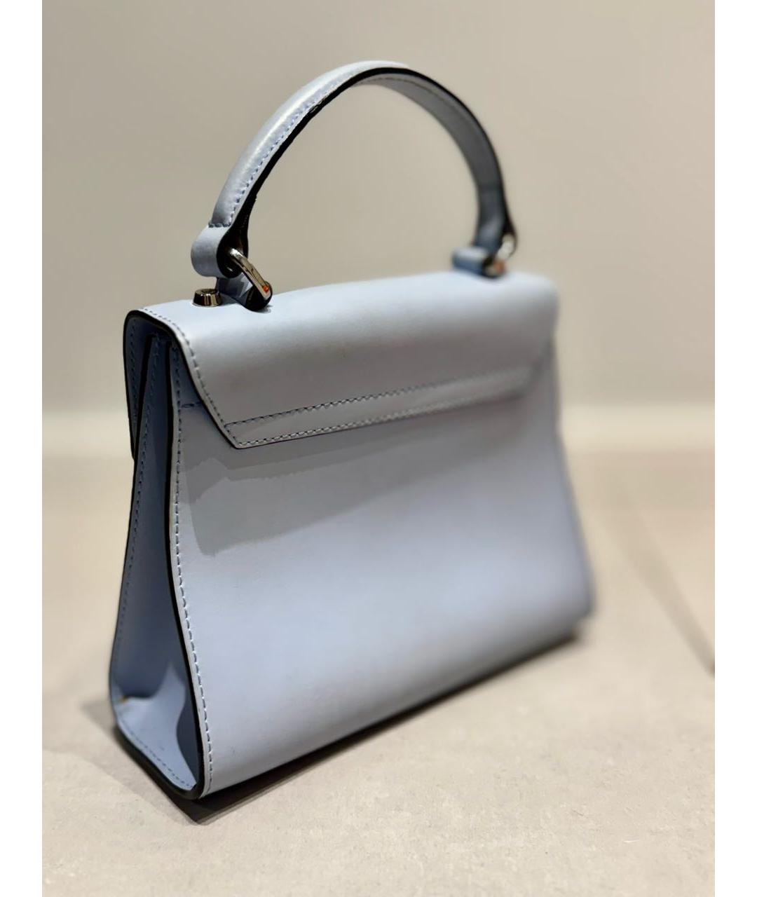 COCCINELLE Голубая кожаная сумка с короткими ручками, фото 3