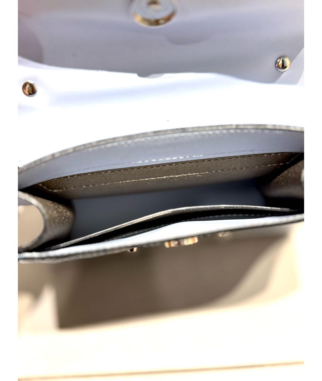 COCCINELLE Голубая кожаная сумка с короткими ручками, фото 4