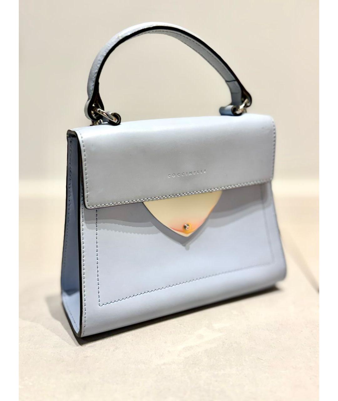 COCCINELLE Голубая кожаная сумка с короткими ручками, фото 2