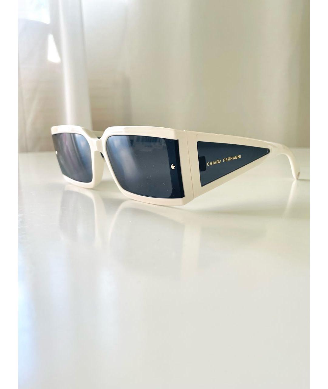 CHIARA FERRAGNI Белые пластиковые солнцезащитные очки, фото 5