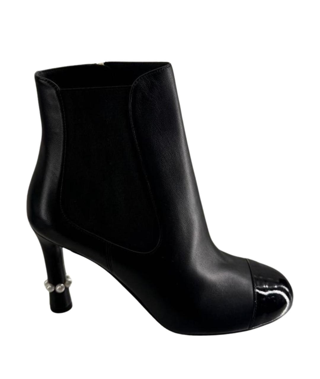 CHANEL Черные кожаные ботильоны, фото 1