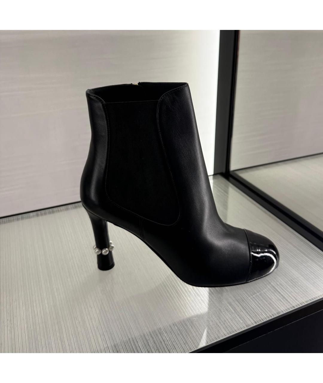 CHANEL Черные кожаные ботильоны, фото 4