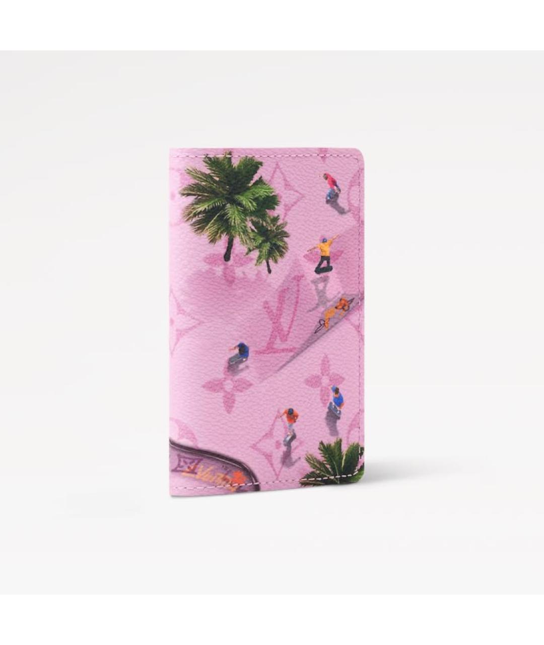 LOUIS VUITTON Розовый кожаный кошелек, фото 2