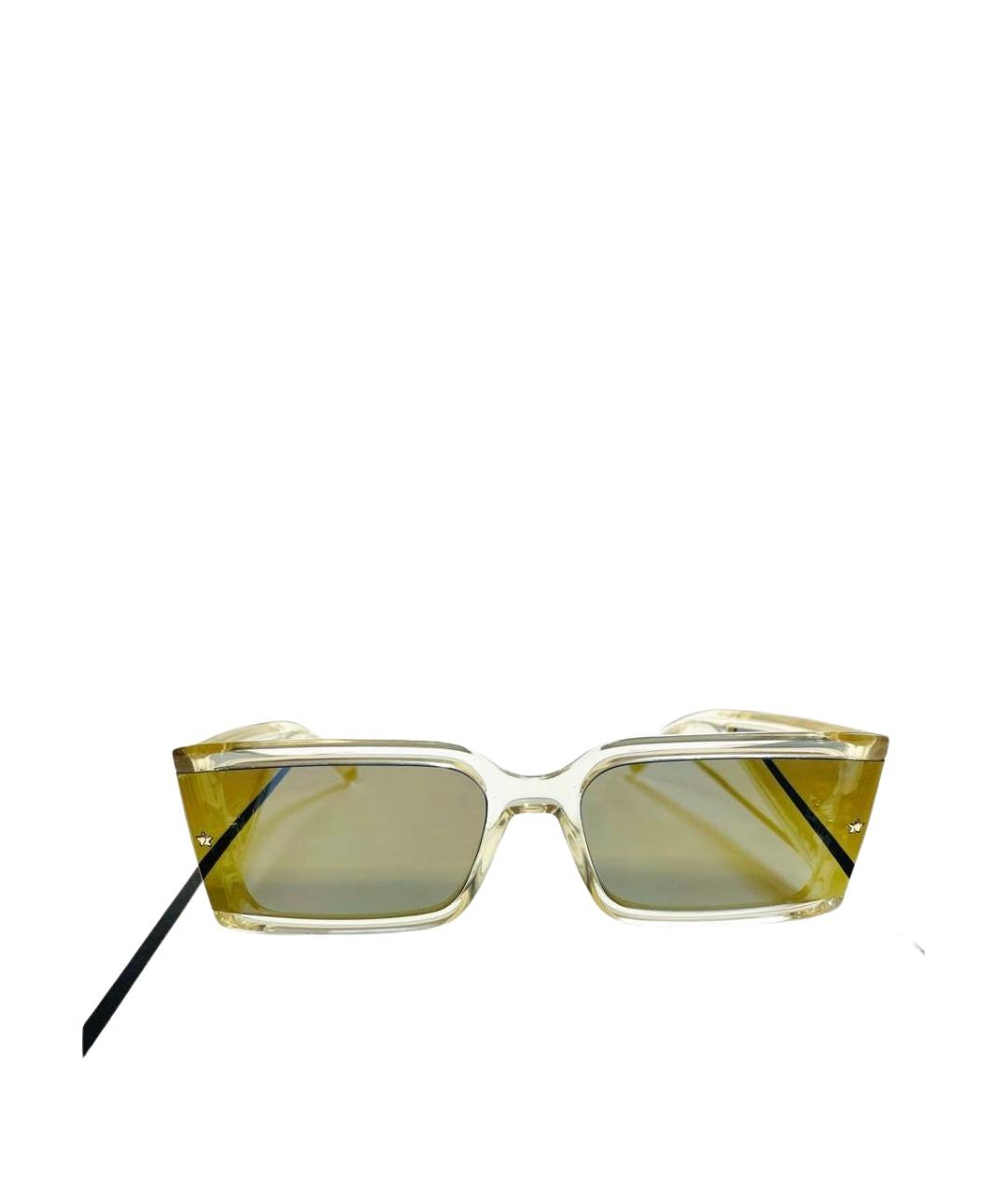 CHIARA FERRAGNI Золотые пластиковые солнцезащитные очки, фото 8