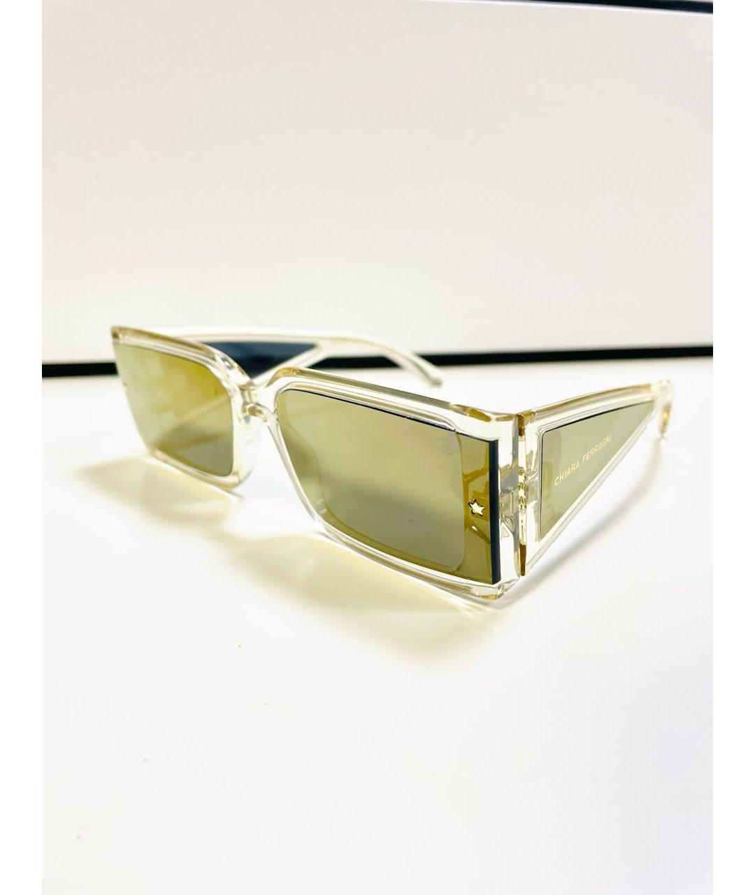 CHIARA FERRAGNI Золотые пластиковые солнцезащитные очки, фото 2