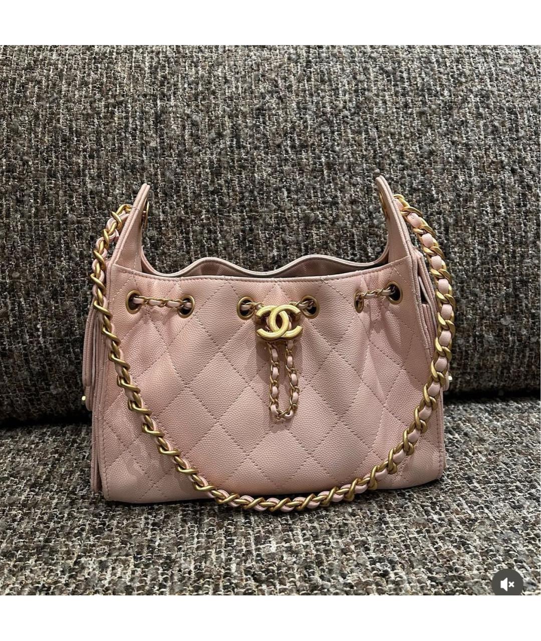 CHANEL Розовая кожаная сумка через плечо, фото 3