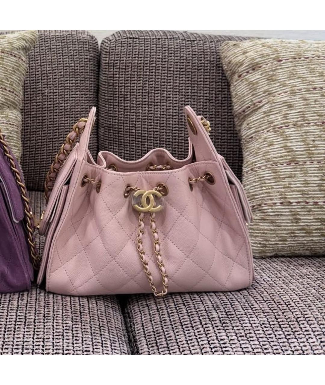 CHANEL Розовая кожаная сумка через плечо, фото 2