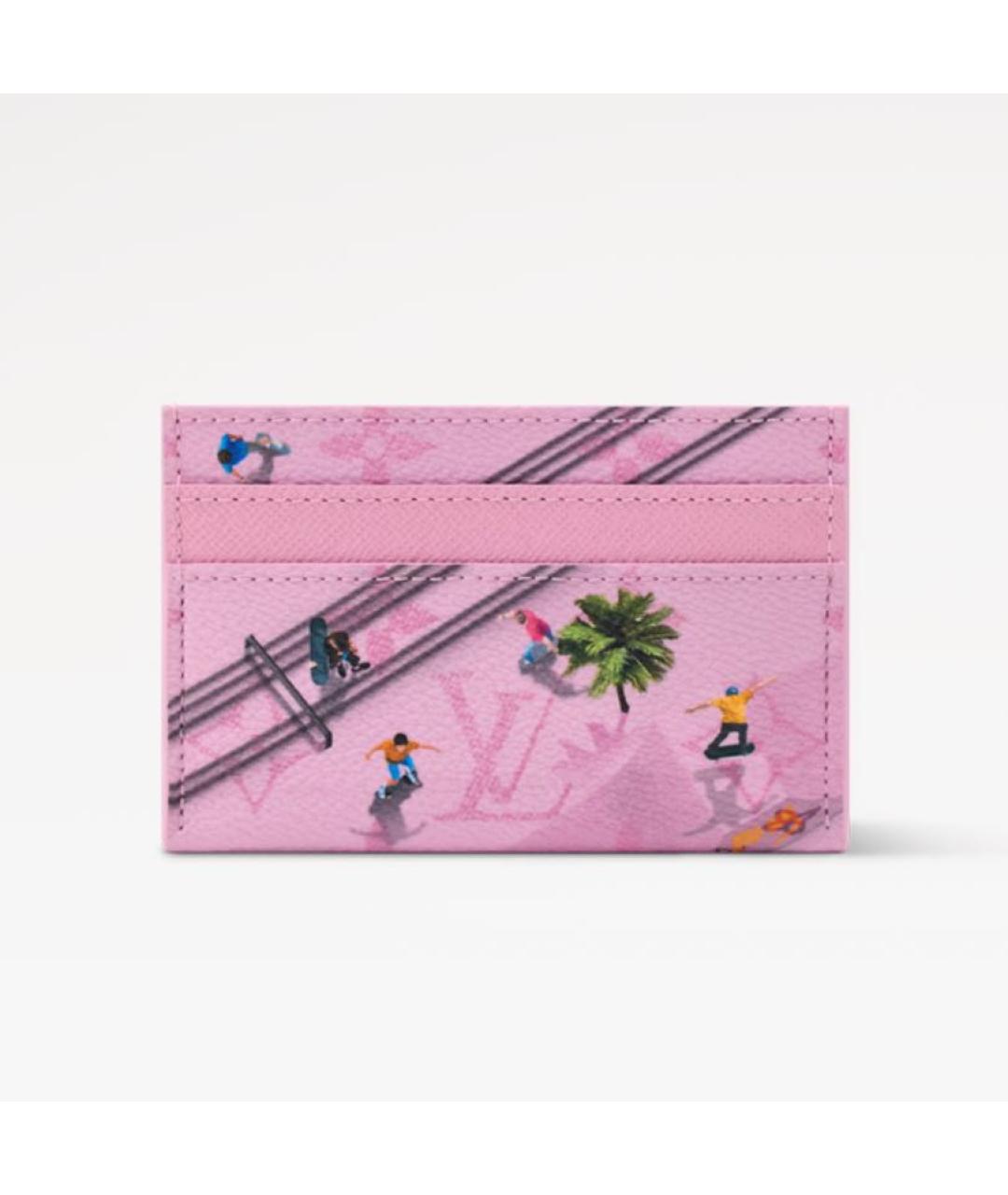 LOUIS VUITTON Розовый кожаный кардхолдер, фото 6